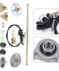 Go Kart Rear Axle Kit 740mm with beefed-up brake assembly, pillow blocks, T8F chain components for DIY quad trike drift bikes