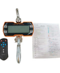 Orange Digital Crane Scale 2000kg 4400lb With Remote Hanging Scale, heavy duty 2 ton industrial crane scale, and instruction manual