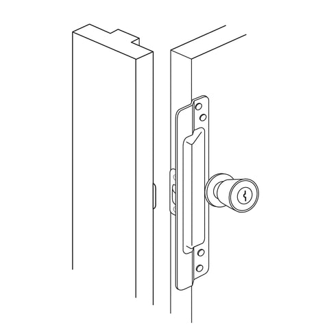Illustration of Steel Latch Guard Plate Cover For Out Swinging Doors Gray Heavy Duty Door Security Shield To Prevent Forced Entry Ideal For Residential Use Single Pack Easy Install Swinging Door Protection