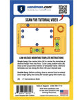 Back view of Pro-Grade Low Voltage Mounting Template 2-Pack for Fast Easy Horizontal or Vertical Mounting with 4-Inch Ruler in packaging.