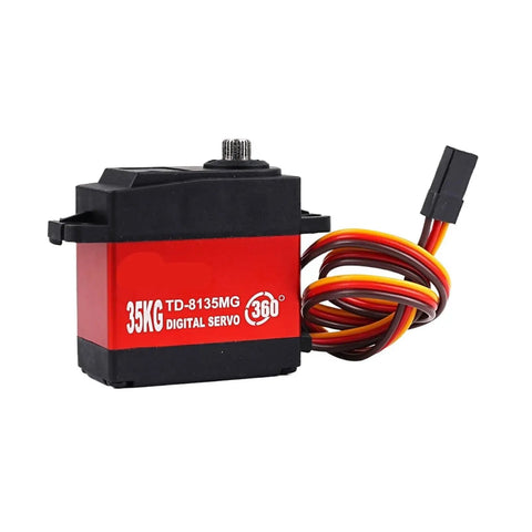 Heavy Duty 35KG High Torque Digital Servo Runs Slick With Full 360 Degree Rotation And Waterproof Coreless Motor paired with 25T metal arm