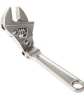 8 Inch Flex Head Adjustable Wrench With Ratcheting Action And 180 Degree Rotating Head, 1 Inch Jaw Opening, angled view