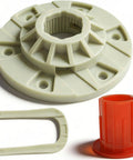 Washer Basket Driven Hub Kit With 52719 Bushing for heavy duty top load machines, includes hub, clip, and bushing part