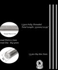 Massive 24 Piece M4 And 8 By 32 Inch Threaded Rods And Studs Kit With 12 12.99in Fully Threaded Rods 12 Stainless Steel Hex Nuts