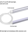 Go To Double Female Linkable Power Cord Set, 5 Foot For T5 T8 LED Tube Light Fixtures, 3 Prong Lamp Connecting Wire, Heat Resistant PVC, US Standard, Pack Of 10 in use