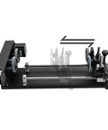 Heavy Duty Carving Rotary Axis Kit With Reliable 2 Phase Motor And Quick 10 To 200 RPM Swaps For Top Tier DIY Etching Jobs On 50W Up To 130W Laser Machines, showing precise motor and sliding mechanism.