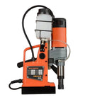 Heavy Duty Mag Drill Kit For Steel Plate Metal Fabrication featuring orange and gray magnetic drill press with annular cutter.