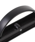 Stealthy Recessed Zinc Alloy Door Handle 85mm Rotation Pull for Drawer Cabinet, sleek black minimalist handle in close-up view