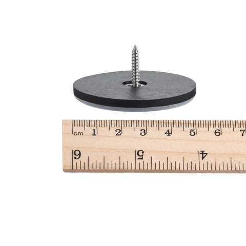 Hella Smooth Furniture Feet Sliders With Durable Screw In Chair Leg Protectors showcasing a black PTFE glide pad with metal screw.