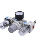 All In One FRL Air Treatment System With Manual Drainage Filter Pressure Regulator And Lubricator For AC2000 And AC3000 front view
