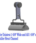 Cable Trolley For Electric Hoist And Crane, C Track Rail Festoon System, Pro Grade Heavy Duty Cable Pulley Trolley Fits Unistrut 1 5 8 Inch Wide And Taller, 2 Pack For Electric Crane Installations And Shop Use.