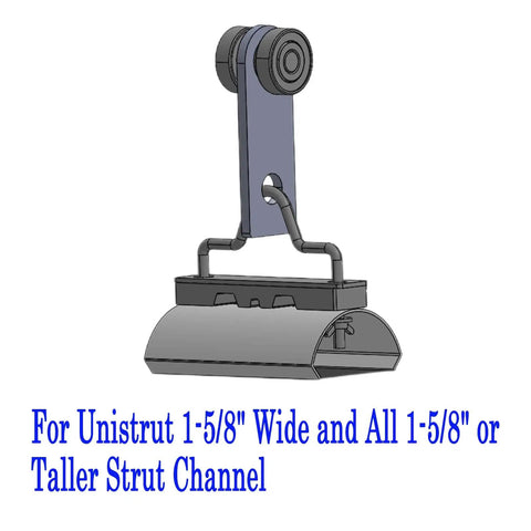 Cable Trolley For Electric Hoist And Crane, C Track Rail Festoon System, Pro Grade Heavy Duty Cable Pulley Trolley Fits Unistrut 1 5 8 Inch Wide And Taller, 2 Pack For Electric Crane Installations And Shop Use.