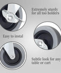 Heavy Duty Swivel Caster Wheels With Threaded Stem And Side Brake Locking Beefy Build For Furniture And Workbench Carts Delivers Dead Silent Action And No Sweat Rolling Performance close-up view highlighting sturdy construction and ease of installation.