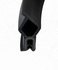 Close-up of trunk rubber seal weather stripping 15 feet long with large bulb lock seal, highlighting durable and flexible material.