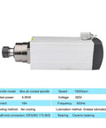 High Performance CNC Milling Spindle Motor 9.0KW Air Cooled ER32 Chuck 18000 RPM with fan cooling features.