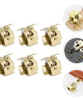 Six Pack Heavy Duty Metal Double Ball Roller Catch For Cabinet And Wardrobe Door, Easy Install Kitchen Latches showing gold latches.