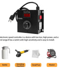 Heavy Duty AC Variable Speed Controller For Tools And Appliances, showing 1000W output and control knob, use with kettle, fan, heater