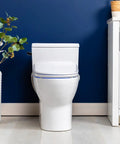 Top Shelf Elongated Bidet Toilet Seat Crisp White in modern bathroom setting with decor and cabinetry.