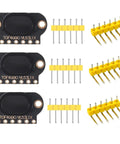 Three Pack ToF Laser Ranging Sensor Module VL53L1X With Four Meter Range for Drones, Warehouse AGVs, Ceiling Occupancy Detection, 50 Hz Measurement, Absolute Distance Sensor Kit for Precise Distance Sensing, black PCB with header pins