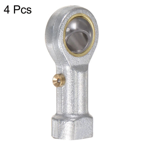 Four Pack 1/4 Inch Rod End Bearings PHSB4 With 1/4-28 UNF Female Right Hand Threads Bearing Steel Rod End Joints With Jam Nut Heavy Duty Carbon Steel Body And Hardened Ball For Long Lasting Service, 4 pcs shown