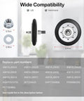 4 Pack Ball Bearing Dryer Drum Roller Kit Replacement For LG And Kenmore Upgraded Quiet Rollers dimensions and part numbers shown