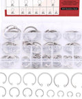 Internal Snap Ring Set 304 Stainless Steel, 200-piece assortment in a clear box showing various metric sizes for automotive use