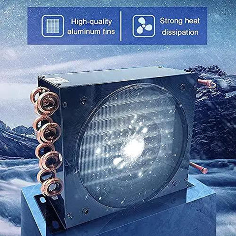 High-quality aluminum fins for strong heat dissipation in a cooling unit, enhancing efficiency for ice makers.