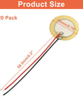 20 Pack 20mm Piezo Discs With Leads For Drum Triggers Guitar Pickup And Microphone Transducer Pre Wired Easy Install