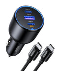 130W USB C Car Charger With PD Fast Charge Dual Type C Ports For iPhone 17 16 15 14 Series, Galaxy S24 Ultra, iPad And MacBook