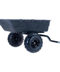 Heavy Duty Poly Utility Trailer With Steel Frame And Poly Bucket, 1100 Lb Payload, 3.85 X 5.35 Ft ATV Tow Trailer, side view.