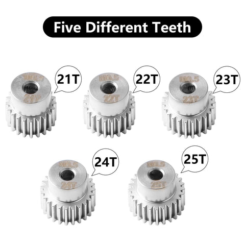 Beefed Up Chrome Steel 0.5M Pinion Gear Set For RC Cars 21T 22T 23T 24T 25T 3.2mm Bore With Motor Mount Holder For ARRMA Typhon Grom Mojave GROM 1 14 1 16 RC Buggy Truck Upgrade Parts