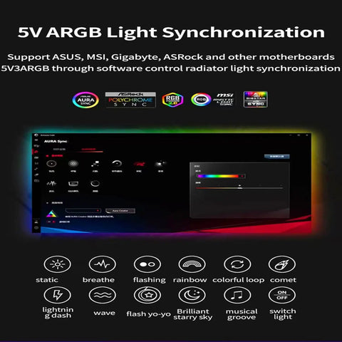 5V ARGB light synchronization software for Killer 9 Port ARGB PWM Fan Hub For PC Cooling With Magnetic Mount SATA Power 5V 3 Pin RGB LED Sync