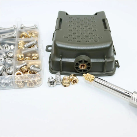 Brass Heat-Set Threaded Inserts Kit For DIY Plastic Projects M2 M3 M4 With Soldering Copper Insertion Tool 500-Piece Pack