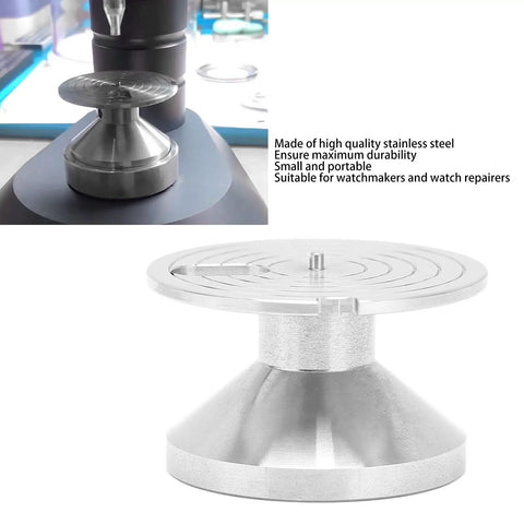 Stainless Steel Watch Movement Holder Base for precision modding and repair, needle mounting stand for disassembly, adjustment, and fine tuning.