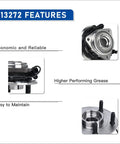 Close-up view of Front Wheel Hub And Bearing Assembly 513272 For 2007 To 2010 Jeep Wrangler 5 Lug With ABS Easy Bolt On Replacement