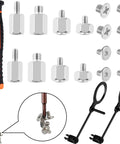 M.2 NVMe SSD Mounting Screws Kit For PC with eight different-height studs, screws, and magnetic screwdriver in black for Asus, Gigabyte, ASRock, MSI motherboards.