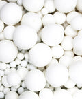 Alumina milling balls for Heavy Duty Beast Horizontal Drum Ball Mill, essential for wet grinding gold ore. 75Kg included in lab grade set.
