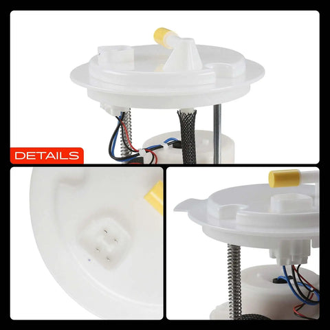 No Hassle Plug And Play Electric Fuel Pump Module Assembly for Chrysler 200, showing top view with wiring and connectors.