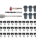 Hosrivae Ultimate Starlink Cable Routing Kit With Six Thick Silicone Grommets, Nifty Drill Bits, And Thirty Secure Wall Clamps For A Super Neat Home Or RV Setup That Looks Awesome, with 6 grommets, drill bits, and clamps
