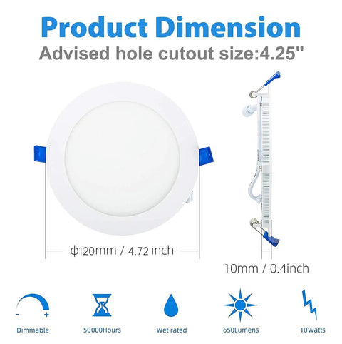 4 Inch LED Recessed Downlight Kit, 12 Pack, 5CCT Selectable Canless Ceiling Light with J Box, Ultra Thin Dimmable Recessed Fixture, 2700K 3000K 3500K 4000K 5000K for Home and Commercial