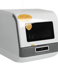 Reliable Countertop Dishwasher With High Temp Air Dry Three Wash Modes And 360 Rotate Spray For No Sweat Daily Scrubbing In Small Apartments Dorms Or Travel Trailers, compact design, visible control panel.