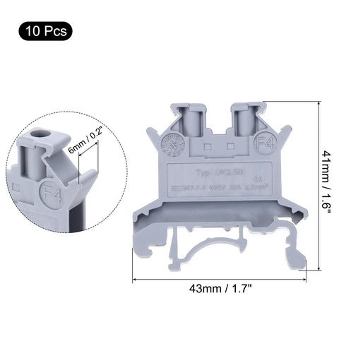 20 Pack Rail Mount Screw Terminal Blocks With Fuse Holder And Wire End Brackets Stopper Din Rail Compatible For DIY Electronics Circuits Machines And Appliances Durable PA66 Housing Copper Alloy Nickel Plated Screws, 41mm