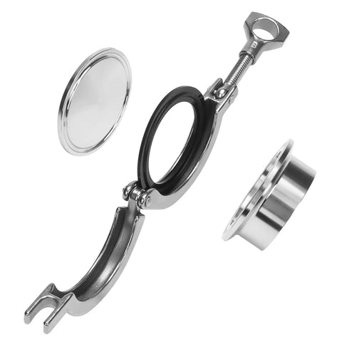 2 Inch Sanitary Pipe Fittings Set Stainless Steel SS304 End Cap Weld Ferrule Tri Clamp FKM Gasket for Dairy Food Beverage Use