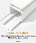 Heavy Duty White Curtain Track System For Ceiling Or Wall Mount With Thickened 6.89 Ft Rail And Hook Set, Ideal Room Divider For Living Room, Bedroom, Office, Or RV, Built To Be Durable, Rock Solid, And Long Lasting, white rail with soundproofing strips