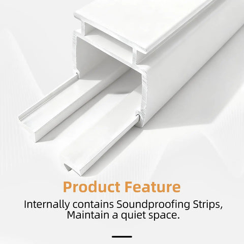 Heavy Duty White Curtain Track System For Ceiling Or Wall Mount With Thickened 6.89 Ft Rail And Hook Set, Ideal Room Divider For Living Room, Bedroom, Office, Or RV, Built To Be Durable, Rock Solid, And Long Lasting, white rail with soundproofing strips