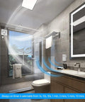 Bathroom with Plug In Wireless Motion Activated Light Controller, 120° field, sensing range up to 39 feet, motion detector visible