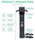 Heavy Duty Fiber Optic Identifier Break Checker With Audible Alarm, Fast 800-1700 Nanometers Detection, shown with adapters