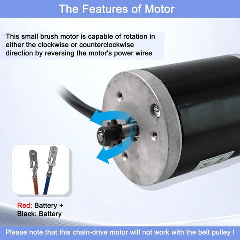 Replacement 12V 100W Brushed Electric Scooter Drive Motor For Razor E100 E125 E150 E175 Scooters And MX125 Dirt Bike With 7 Tooth 25H Chain Sprocket No Fuss Easy Plug And Play Fit