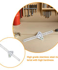 Pro Grade Stainless Steel Angle Ruler And Carpenter Square For Woodworking And Material Cutting on workbench