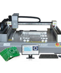 Benchtop SMT Pick And Place Machine With Four Heads And Six Vision Cameras, Ultra Fast Component Placement Up To 12,000 CPH, 350x350mm PCB Size, Vision Guided Precision For LED DIY Projects And Small Batch Production, front view